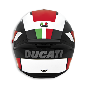 Casque intégral Ducati x AGV vue de derrière